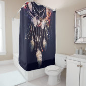 Dreamcatcher, Zweige, boho Stil, digitale Kunst. Duschvorhang (Beispiel)