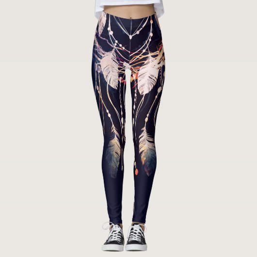 Dreamcatcher, Zweige, boho Stil, digitale Kunst. Leggings (Vorderseite)