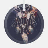 Dreamcatcher, Zweige, boho Stil, digitale Kunst. Ornament Aus Glas (Vorderseite)
