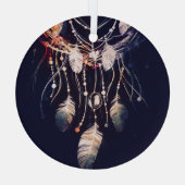 Dreamcatcher, Zweige, boho Stil, digitale Kunst. Ornament Aus Glas (Rückseite)