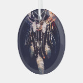 Dreamcatcher, Zweige, boho Stil, digitale Kunst. Ornament Aus Glas (Vorderseite links)