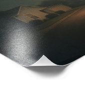 Dreamcore Suburban Night Street mit Streetlight Fotodruck (Ecke)