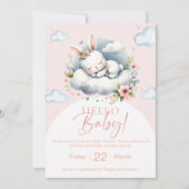 Dreame Aquarellbrasse Babydusche Einladung (Vorderseite)