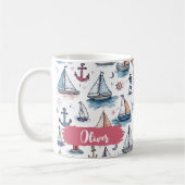 Dreame Skizzen von Sailboats Anchors & Lighthouses Kaffeetasse (Links)