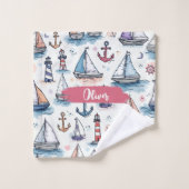 Dreame Skizzen von Sailboats Anchors & Lighthouses Waschlappen (Waschlappen)