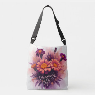 Dreamer 4 Life - Wasserfarbe Marigold Floral Tragetaschen Mit Langen Trägern
