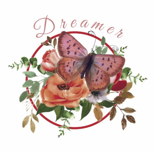 Dreamer, kundenspezifischer Blumenmagnet Freistehende Fotoskulptur (Vorne)