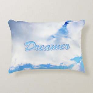 Dreamer Puffy weiße Wolken und Blue Sky Dekokissen