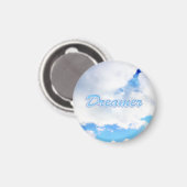 Dreamer Puffy weiße Wolken und Blue Sky Magnet (Vorderseite/Rückseite)