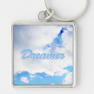 Dreamer Puffy weiße Wolken und Blue Sky Schlüsselanhänger
