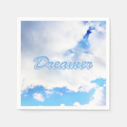 Dreamer Puffy weiße Wolken und Blue Sky Serviette (Vorderseite)