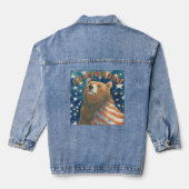 Dreamer US Flagge Bear Denim Jacket Jeansjacke (Rückseite)