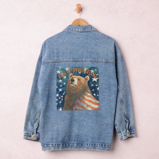 Dreamer US Flagge Bear Denim Jacket Jeansjacke (Hangar)
