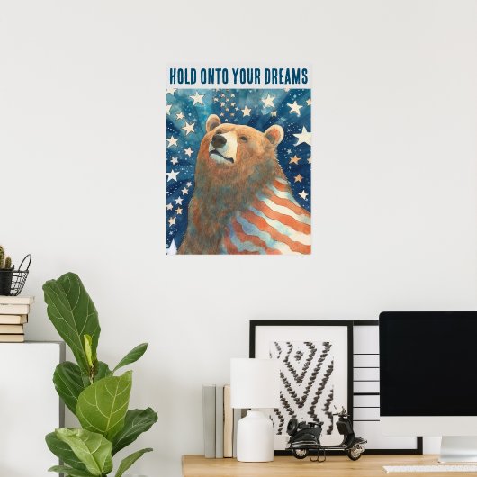 Dreamer US Flagge Bear Poster (Heimbüro)