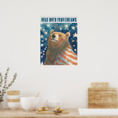 Dreamer US Flagge Bear Poster (Küche)