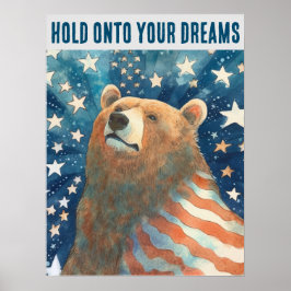 Dreamer US Flagge Bear Poster