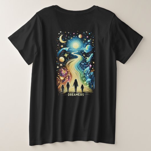 Dreamers Light Paths Große Größe T-Shirt (Design Rückseite)