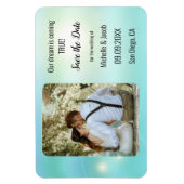 Dreames türkisfarbenes Aquamarin Lights Foto Save Magnet (Vertikal)