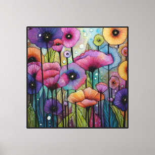 Dreamfield Tanz Abstract Mohn Kunst Leinwanddruck