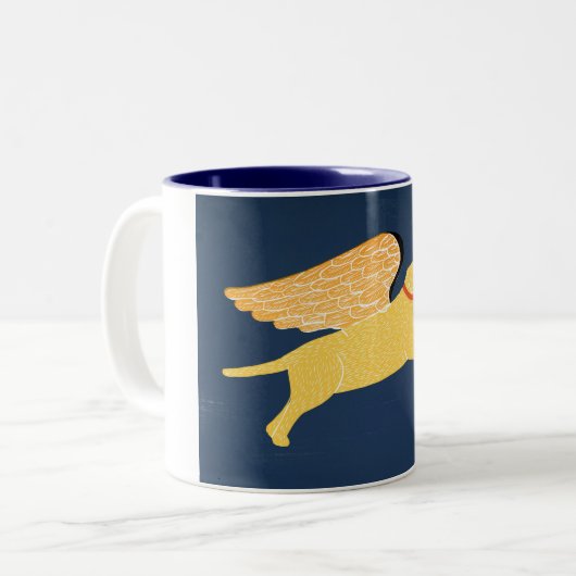 Dreaming - Blue Tasse-Stephen Huneck Zweifarbige Tasse (Vorderseite Links)