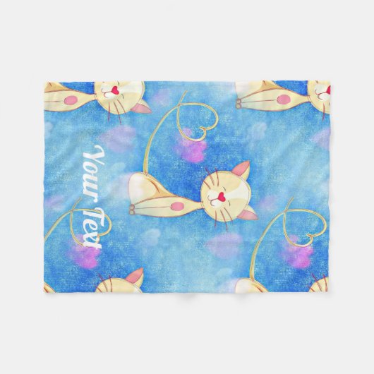 Dreaming Cat Fleecedecke (Vorderseite (Horizontal))
