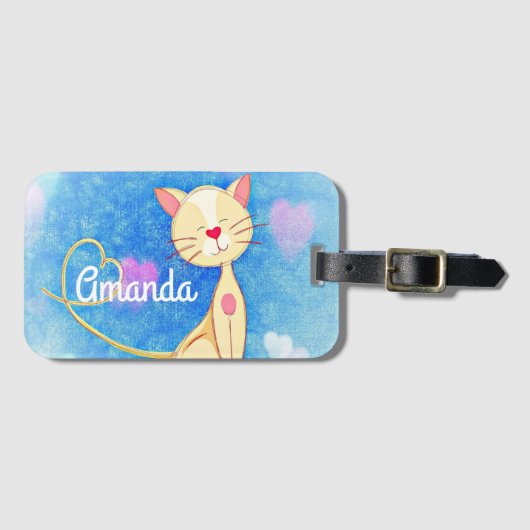 Dreaming Cat Gepäckanhänger (Vorderseite (Horizontal))