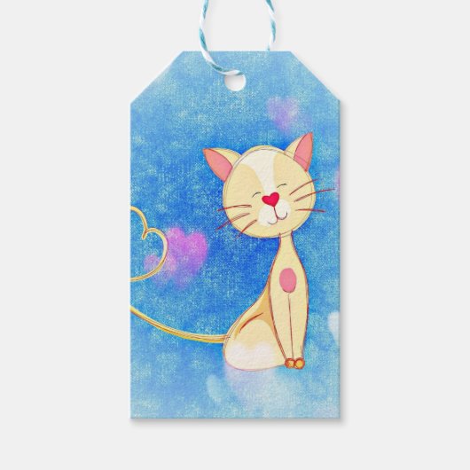 Dreaming Cat Geschenkanhänger (Vorderseite)