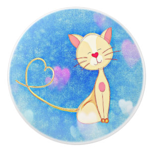 Dreaming Cat Keramikknauf