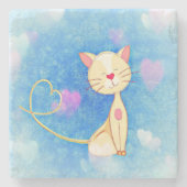 Dreaming Cat Steinuntersetzer (Vorderseite)