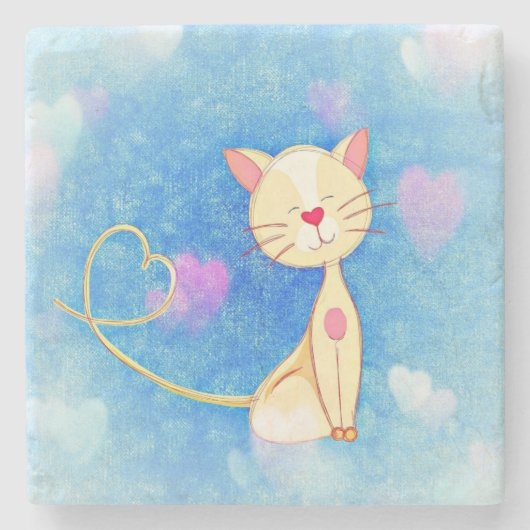 Dreaming Cat Steinuntersetzer (Vorderseite)