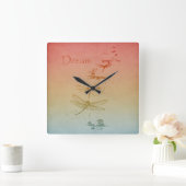Dreaming Dragonfliegen Quadratische Wanduhr (Zuhause)