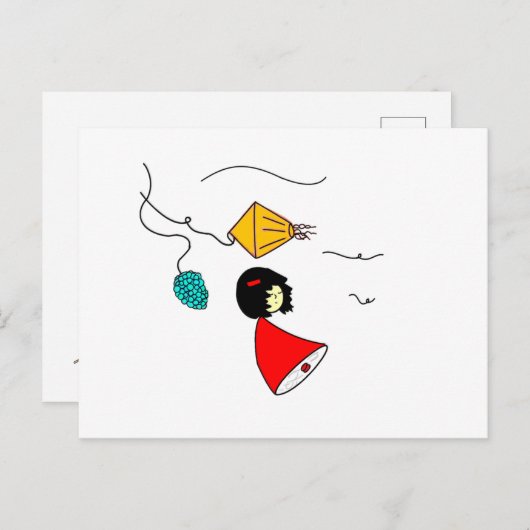 Dreaming Girl Postkarte (Vorne/Hinten)