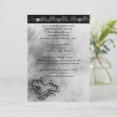 Dreaming Hearts Gothic Wedding Einladung (Stehend Vorderseite)