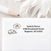 Dreaming Hund Rücksendeadressen-Aufkleber (Insitu)