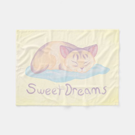 Dreaming Kitten Fleecedecke (Vorderseite (Horizontal))
