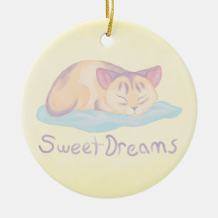 Dreaming Kitten Keramikornament