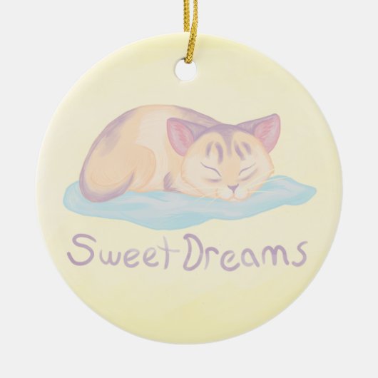 Dreaming Kitten Keramikornament (Vorne)