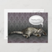 Dreaming Kitty, anpassbare Textkarte Postkarte (Vorne/Hinten)