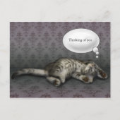 Dreaming Kitty, anpassbare Textkarte Postkarte (Vorderseite)
