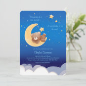 Dreaming New Arrival Teddy Bear Moon Einladung (Stehend Vorderseite)