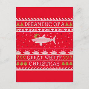 Dreaming of a Great White Christmas Ugly Sweater Feiertagspostkarte