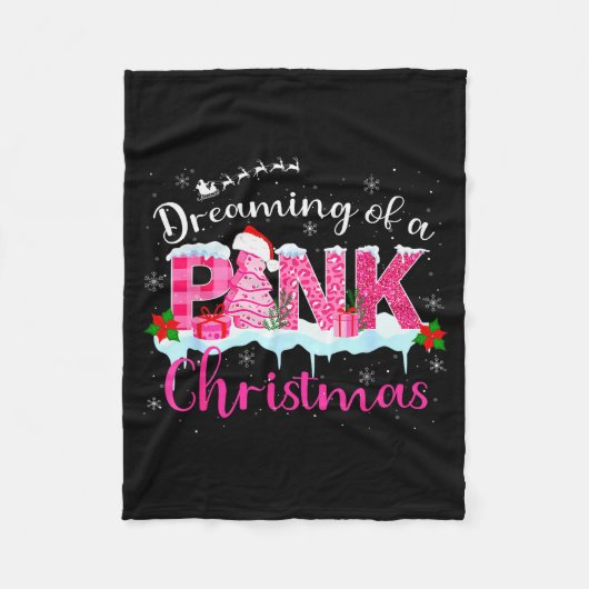Dreaming Of A Nk Christmas Tree Cakes Santa Hat Xm Fleecedecke (Vorderseite)