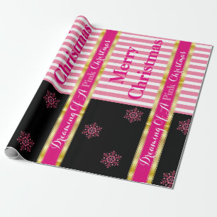 "Dreaming of a Pink Christmas" Elegante Girlie Geschenkpapier