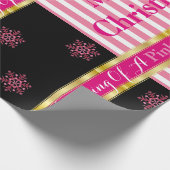 "Dreaming of a Pink Christmas" Elegante Girlie Geschenkpapier (Ecke)