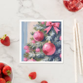 Dreaming of a Pink Christmas | Merry Watercolor Serviette (Beispiel)