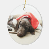 Dreaming of Santa - German Shorthair Puppy Keramikornament (Links)