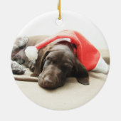 Dreaming of Santa - German Shorthair Puppy Keramikornament (Hinten)