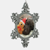 Dreaming of Santa - German Shorthair Puppy Schneeflocken Zinn-Ornament (Links)