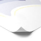 Dreaming Teddy Bear Moon Soft Blue Baby Shower Poster (Ecke)