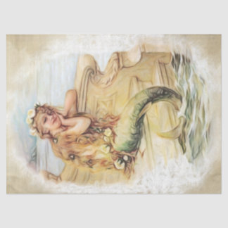Dreaming Vintag Mermaid Child #5, 18lb 17x23 Seidenpapier